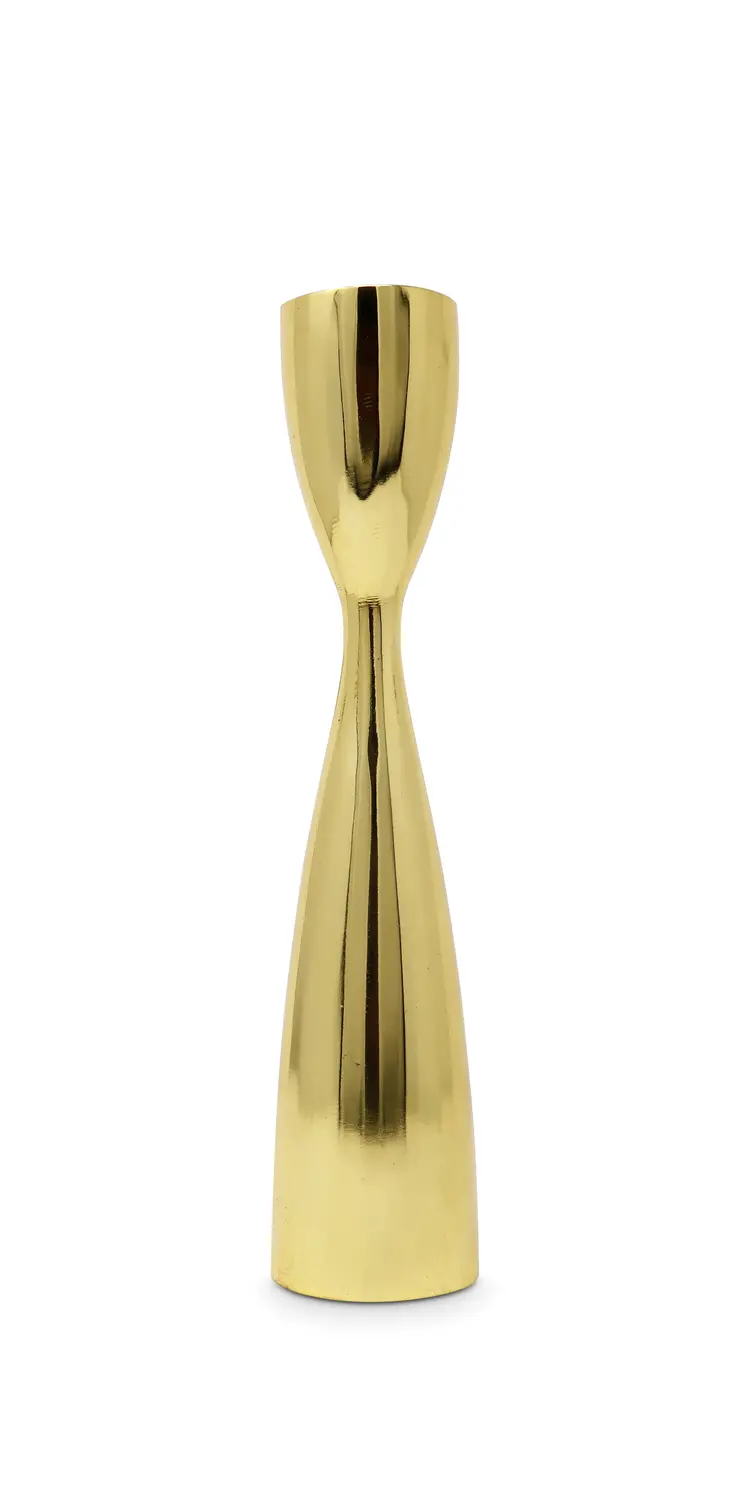 10" Gold Stainless Steel Tabletop Taper Candlestick