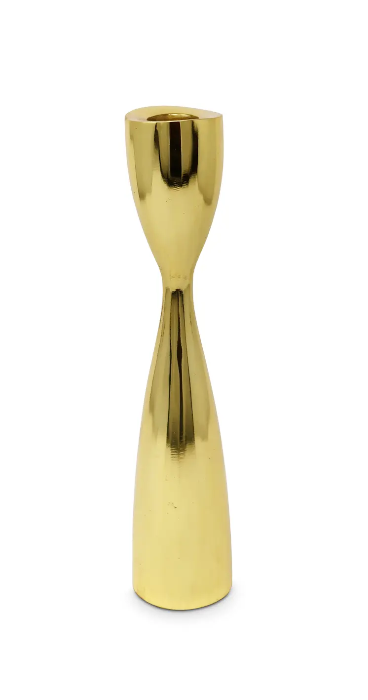 10" Gold Stainless Steel Tabletop Taper Candlestick