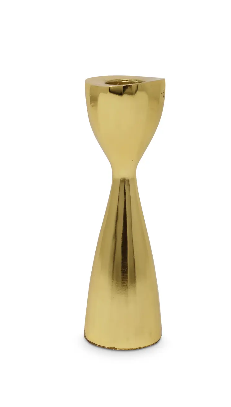 6" Gold Stainless Steel Tabletop Taper Candlestick