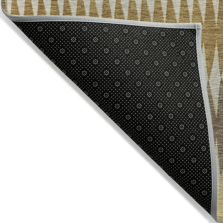 3' X 5' Chocolate And Ivory Striped Washable Indoor Outdoor Area Rug