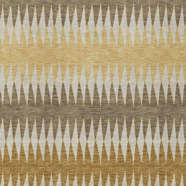 9' X 12' Chocolate And Ivory Striped Washable Indoor Outdoor Area Rug