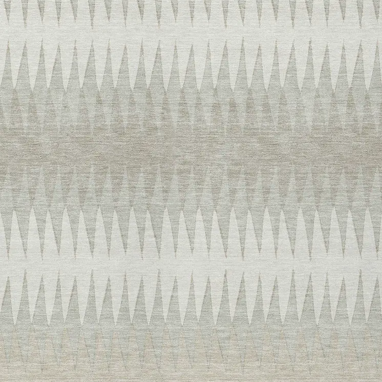 3' X 5' Ivory And Gray Striped Washable Indoor Outdoor Area Rug