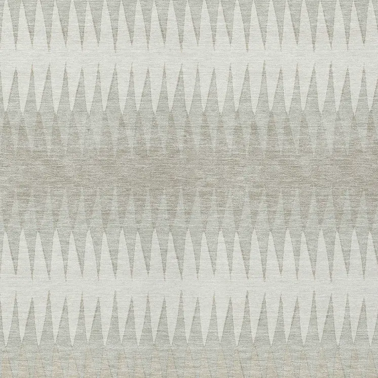 8' X 10' Ivory And Gray Striped Washable Indoor Outdoor Area Rug