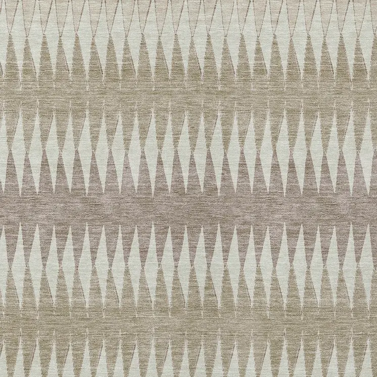 8' X 10' Taupe Beige And Ivory Striped Washable Indoor Outdoor Area Rug