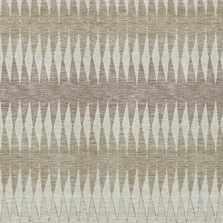 10' X 14' Taupe Beige And Ivory Striped Washable Indoor Outdoor Area Rug