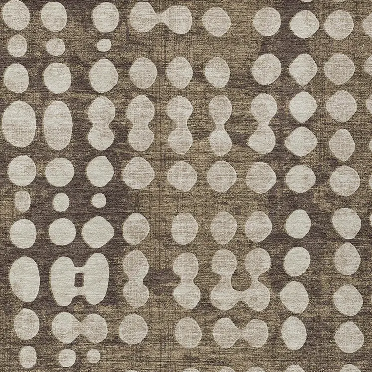 8' X 10' Brown And Beige Abstract Washable Indoor Outdoor Area Rug