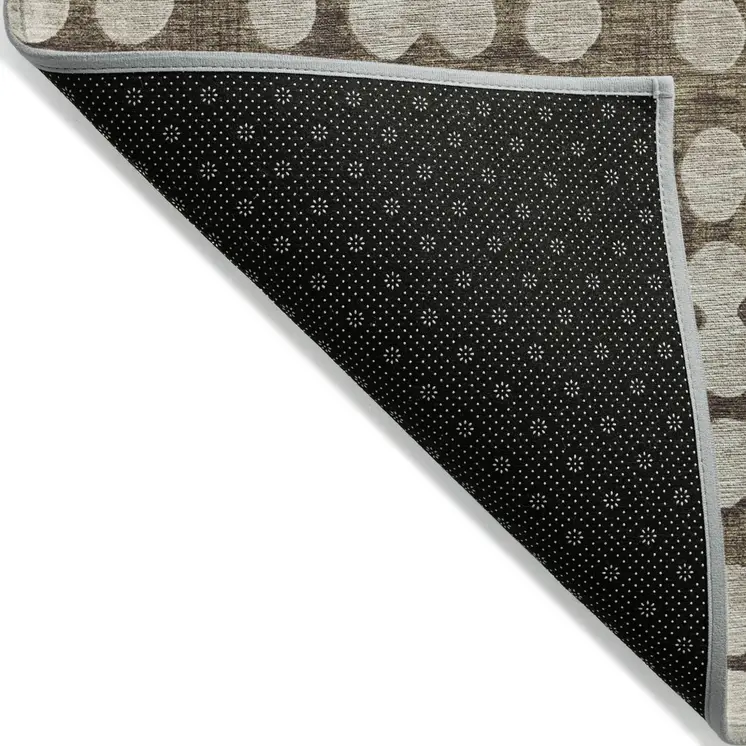 10' X 14' Brown And Beige Abstract Washable Indoor Outdoor Area Rug