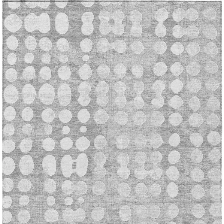 10' X 14' Gray And Ivory Abstract Washable Indoor Outdoor Area Rug