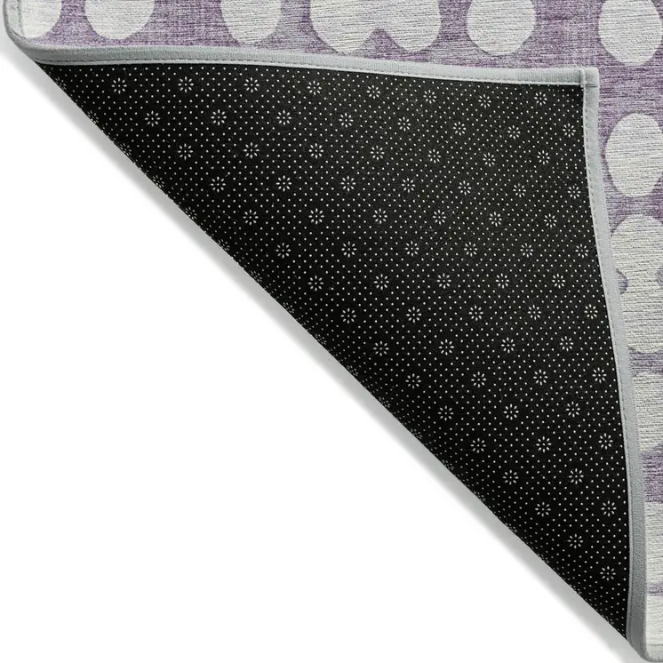 8' X 10' Purple And Ivory Abstract Washable Indoor Outdoor Area Rug