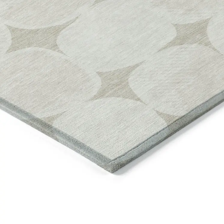 9' X 12' Beige And Brown Abstract Washable Indoor Outdoor Area Rug