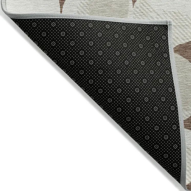 10' X 14' Brown Beige And Ivory Abstract Washable Indoor Outdoor Area Rug