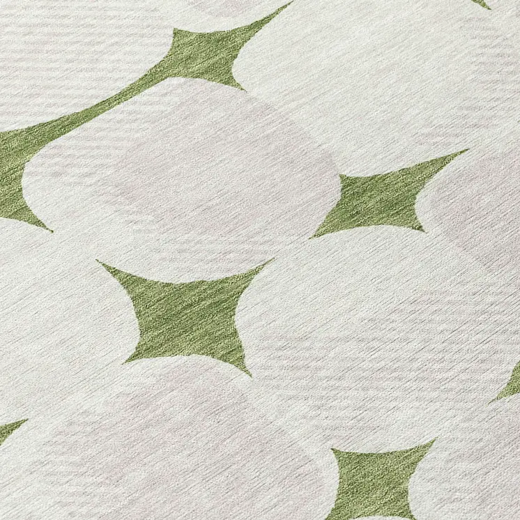 10' X 14' Green And Beige Abstract Washable Indoor Outdoor Area Rug