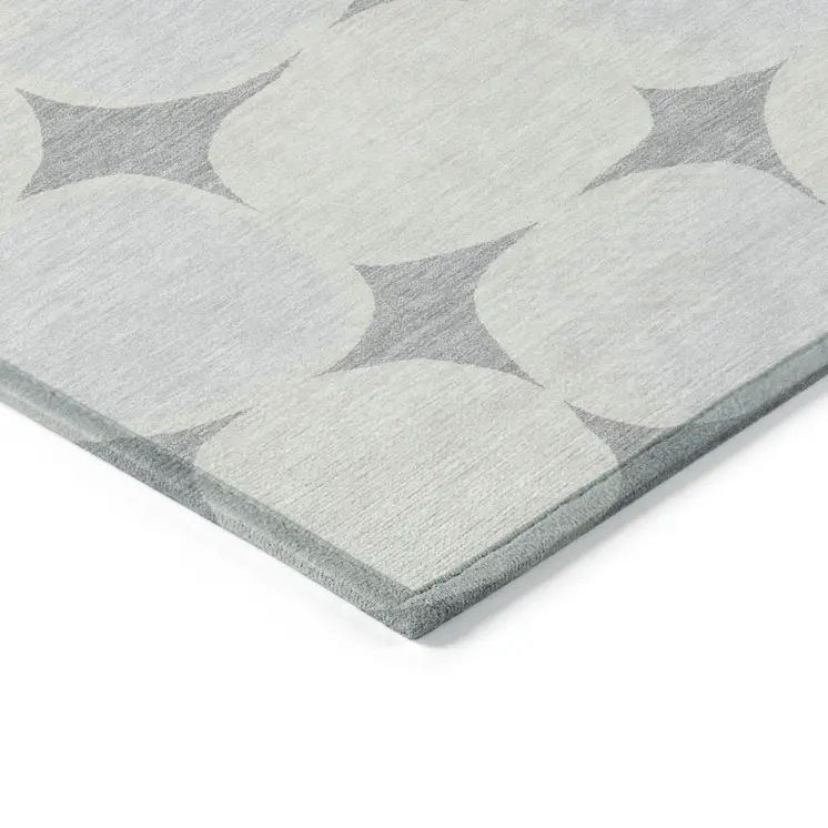 3' X 5' Gray And Beige Abstract Washable Indoor Outdoor Area Rug