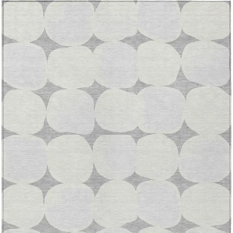 10' X 14' Gray And Beige Abstract Washable Indoor Outdoor Area Rug