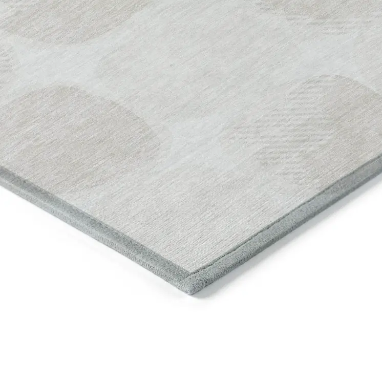 8' X 10' Ivory And Beige Abstract Washable Indoor Outdoor Area Rug