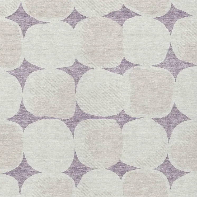 3' X 5' Lavender Beige And Ivory Abstract Washable Indoor Outdoor Area Rug