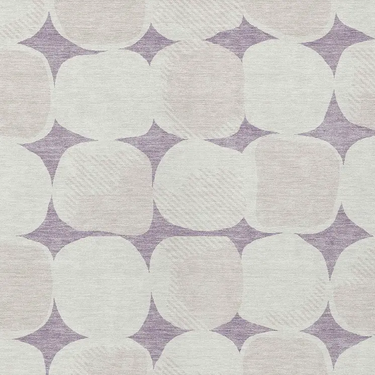 5' X 8' Lavender Beige And Ivory Abstract Washable Indoor Outdoor Area Rug