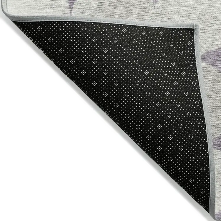 8' X 10' Lavender Beige And Ivory Abstract Washable Indoor Outdoor Area Rug