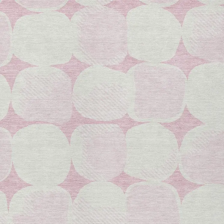 10' X 14' Pink And Ivory Abstract Washable Indoor Outdoor Area Rug