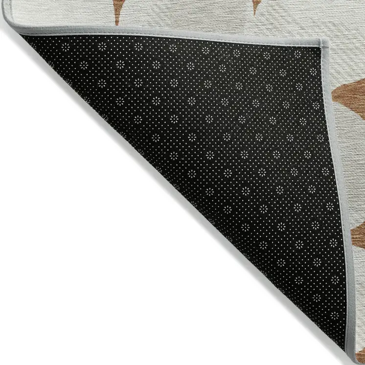 5' X 8' Brown And Ivory Abstract Washable Indoor Outdoor Area Rug