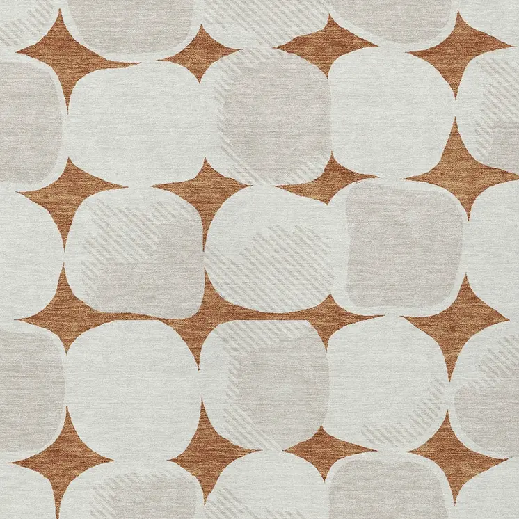5' X 8' Brown And Ivory Abstract Washable Indoor Outdoor Area Rug