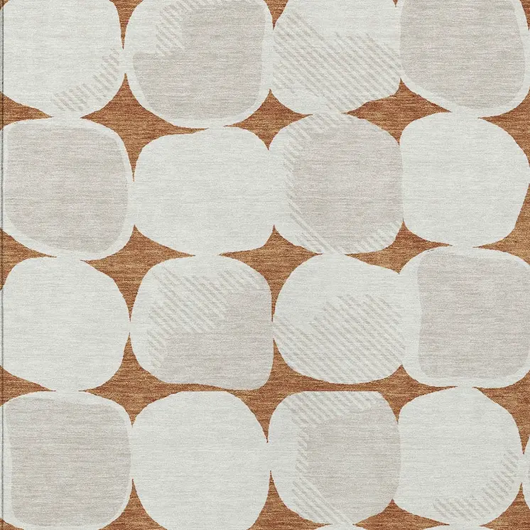 10' X 14' Brown And Ivory Abstract Washable Indoor Outdoor Area Rug