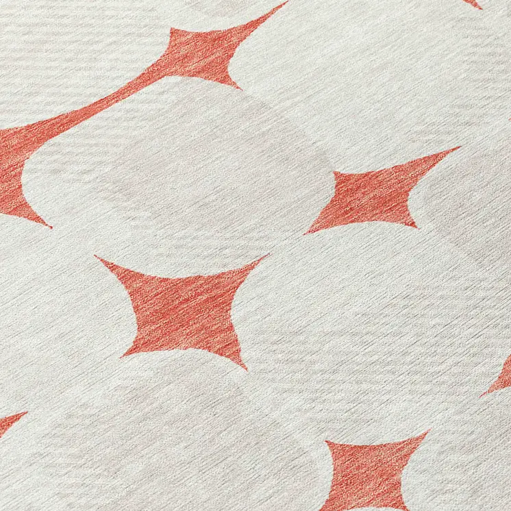 10' X 14' Salmon Beige And Ivory Abstract Washable Indoor Outdoor Area Rug