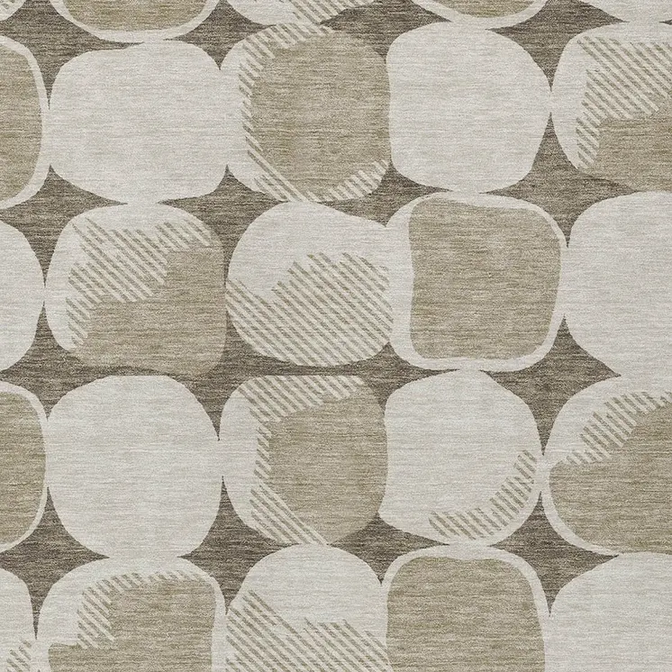 10' X 14' Taupe Beige And Gray Abstract Washable Indoor Outdoor Area Rug