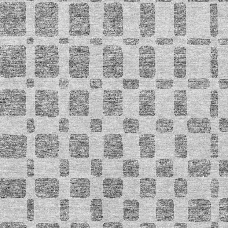 8' X 10' Gray And Ivory Geometric Washable Indoor Outdoor Area Rug
