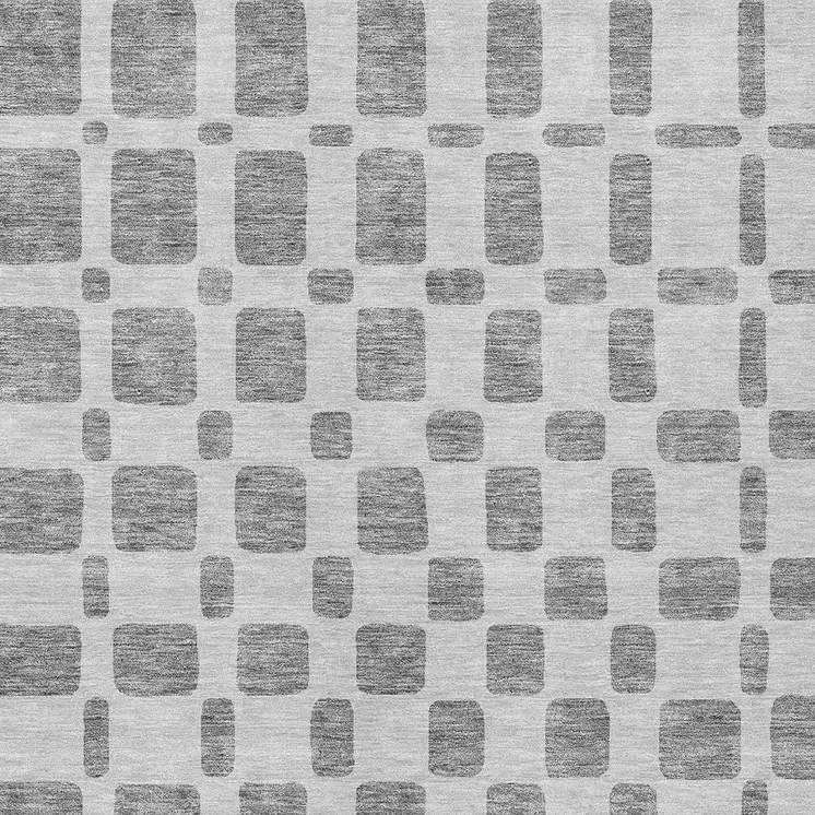 9' X 12' Gray And Ivory Geometric Washable Indoor Outdoor Area Rug