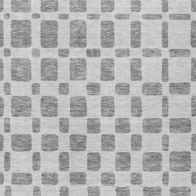 10' X 14' Gray And Ivory Geometric Washable Indoor Outdoor Area Rug