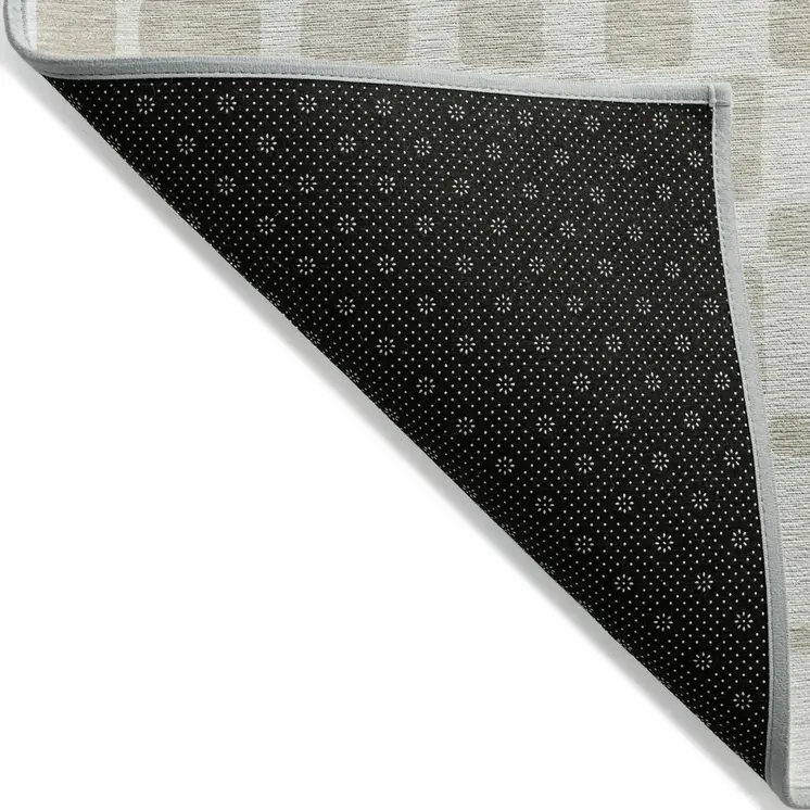 5' X 8' Ivory And Brown Geometric Washable Indoor Outdoor Area Rug
