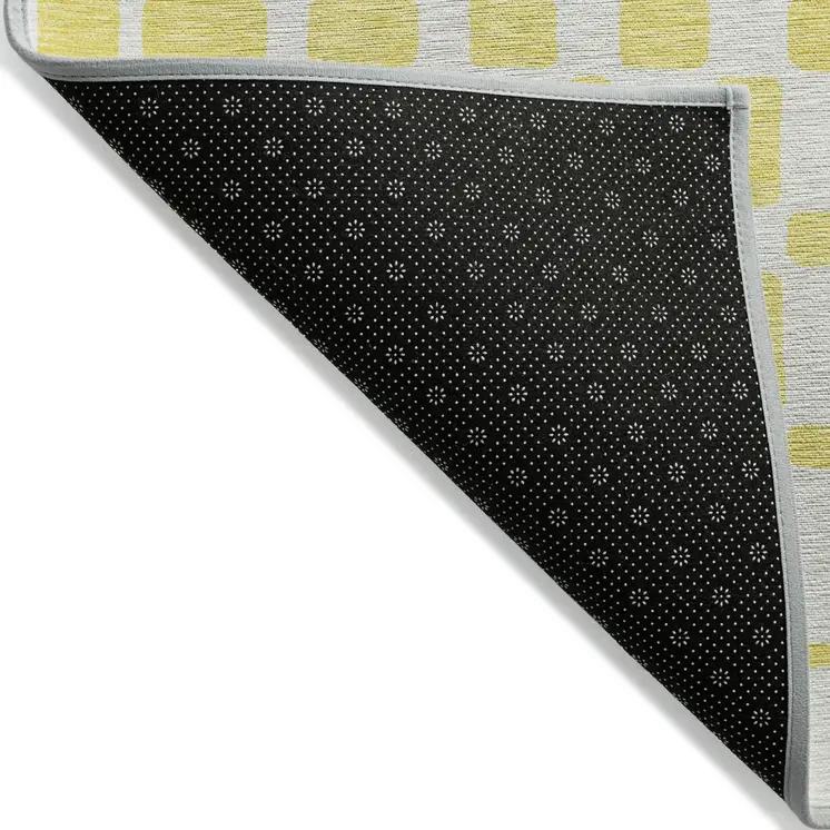 10' X 14' Yellow And Gray Geometric Washable Indoor Outdoor Area Rug
