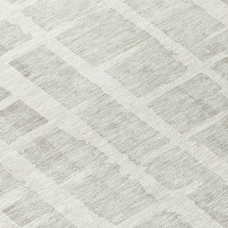 8' Ivory And Gray Round Striped Washable Indoor Outdoor Area Rug