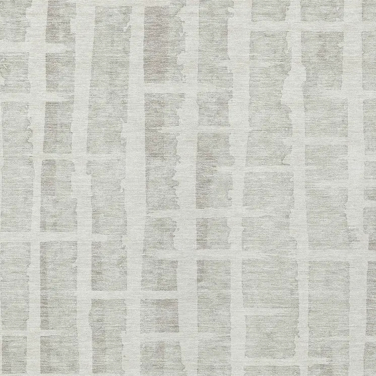8' X 10' Ivory And Gray Striped Washable Indoor Outdoor Area Rug