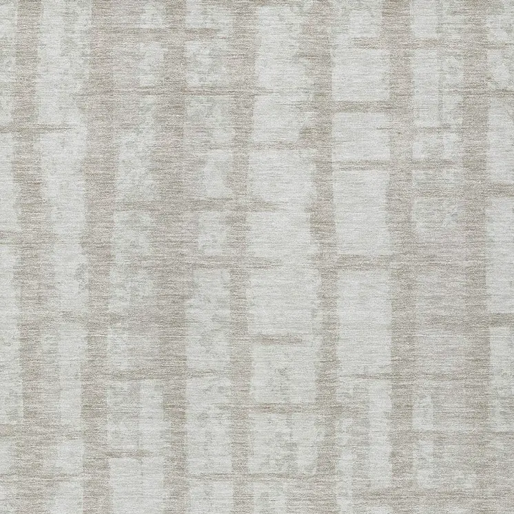 9' X 12' Taupe And Beige Striped Washable Indoor Outdoor Area Rug