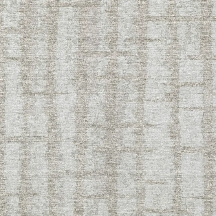 10' X 14' Taupe And Beige Striped Washable Indoor Outdoor Area Rug