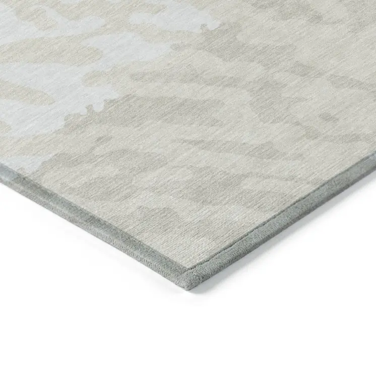 3' X 5' Ivory And Beige Animal Print Washable Indoor Outdoor Area Rug