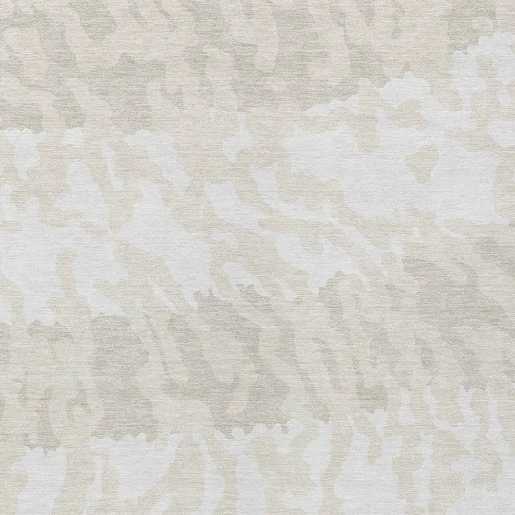 3' X 5' Ivory And Beige Animal Print Washable Indoor Outdoor Area Rug