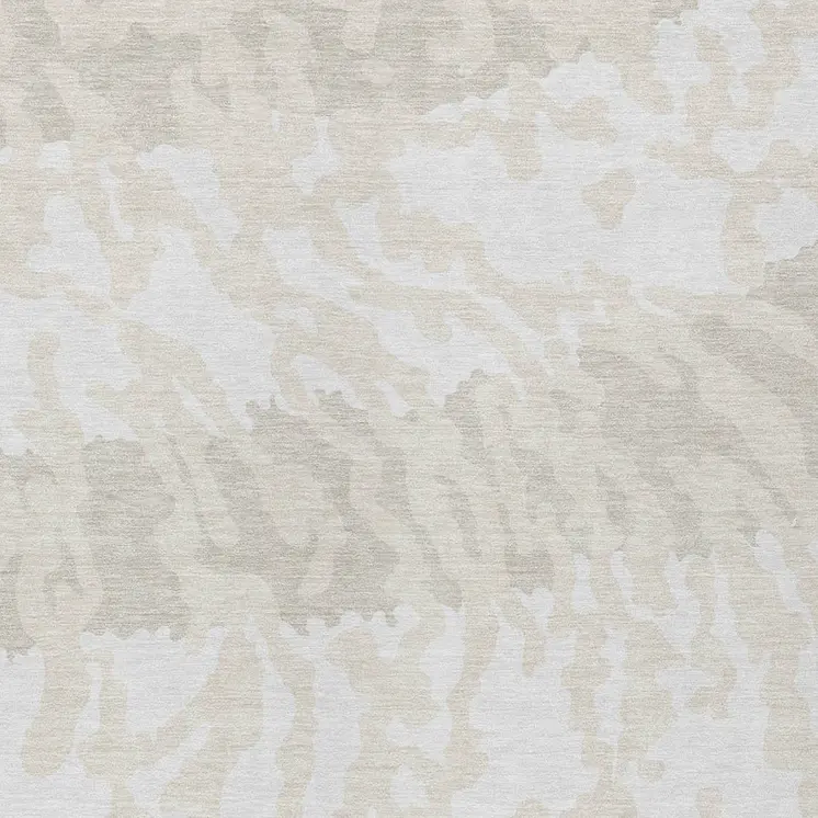 9' X 12' Ivory And Beige Animal Print Washable Indoor Outdoor Area Rug