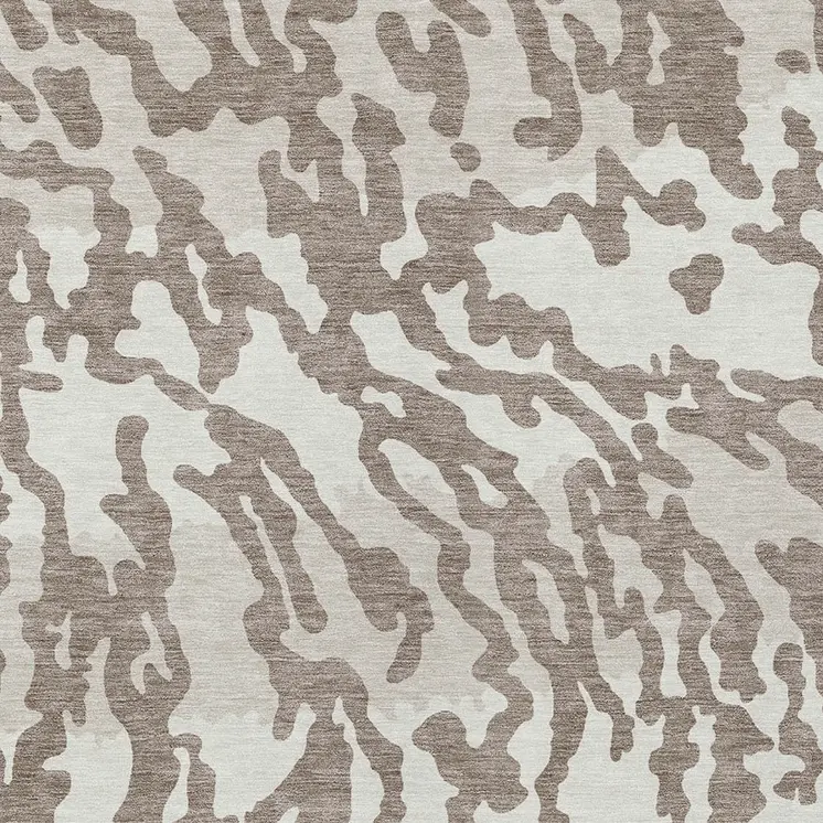 3' X 5' Taupe Brown And Ivory Animal Print Washable Indoor Outdoor Area Rug