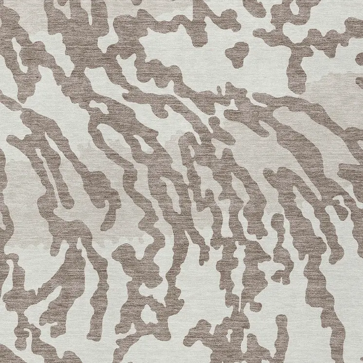 5' X 8' Taupe Brown And Ivory Animal Print Washable Indoor Outdoor Area Rug