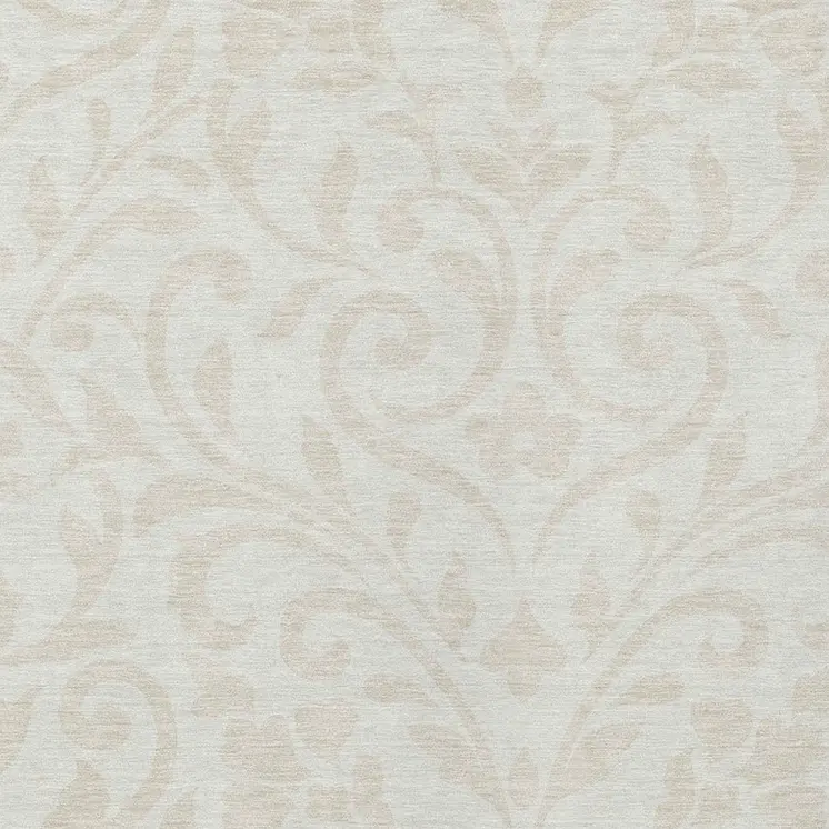 8' X 10' Ivory And Beige Floral Washable Indoor Outdoor Area Rug