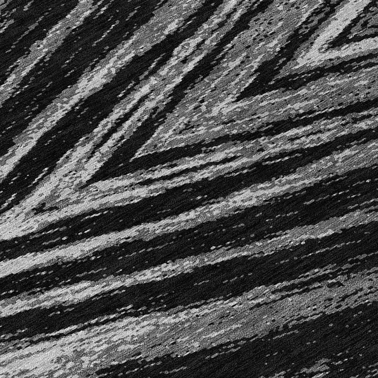 8' Black And Gray Round Abstract Washable Indoor Outdoor Area Rug