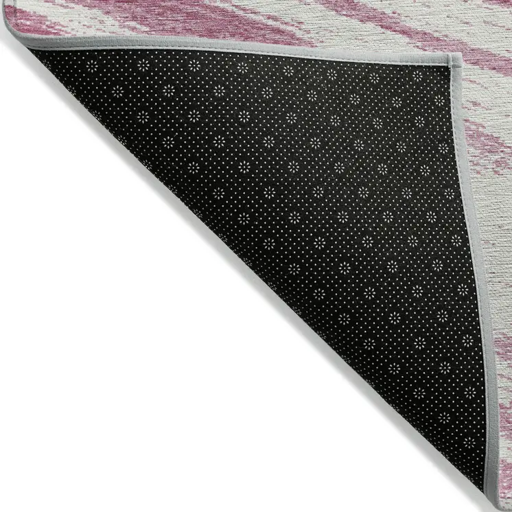 3' X 5' Blush And Ivory Abstract Washable Indoor Outdoor Area Rug