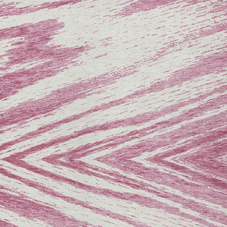 3' X 5' Blush And Ivory Abstract Washable Indoor Outdoor Area Rug