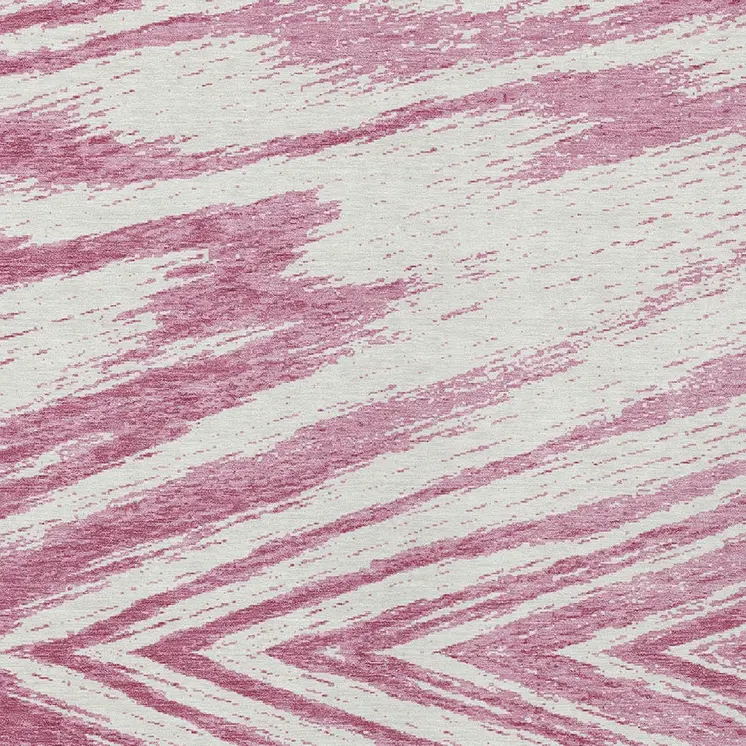 10' X 14' Blush And Ivory Abstract Washable Indoor Outdoor Area Rug