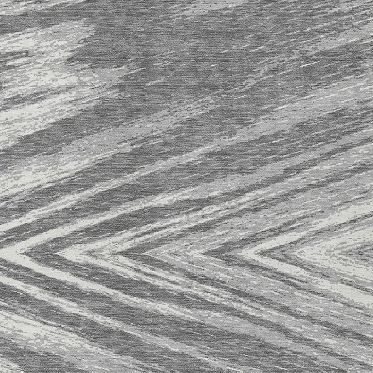 5' X 8' Gray And Ivory Abstract Washable Indoor Outdoor Area Rug