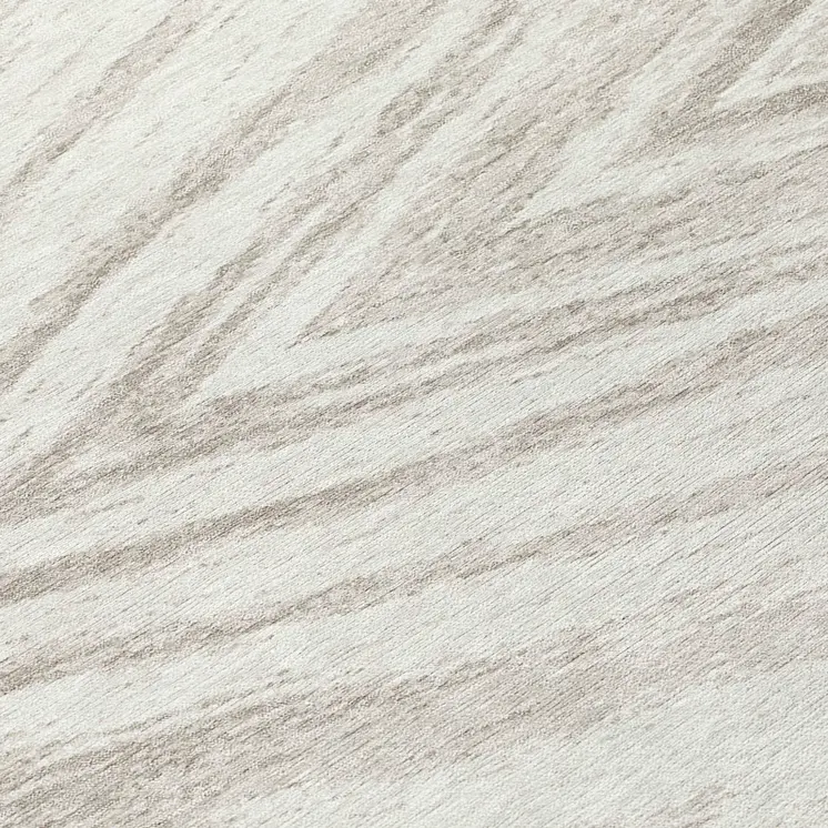 8' Ivory And Beige Round Abstract Washable Indoor Outdoor Area Rug
