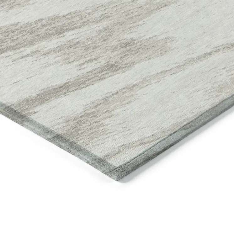8' X 10' Ivory And Beige Abstract Washable Indoor Outdoor Area Rug